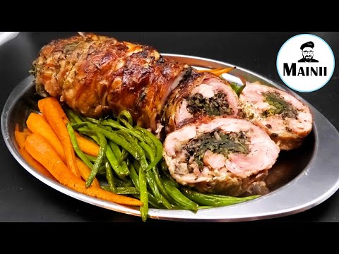 Kaninchen Rollbraten (gefüllt) aus einem GANZEN Kaninchen