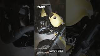 Yezdi scrambler outlaw olive.  Beautiful graphics , beautiful color. Sporty look. …
