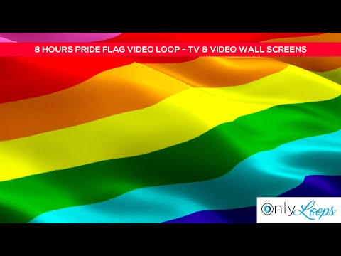 Pride Flag - 8 Hours Video Loop Digitally created image.