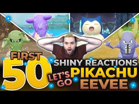 50 EPIC SHINY REACTIONS IN POKEMON LETS GO PIKACHU AND EEVEE! SHINY LIVING DEX MONTAGE!