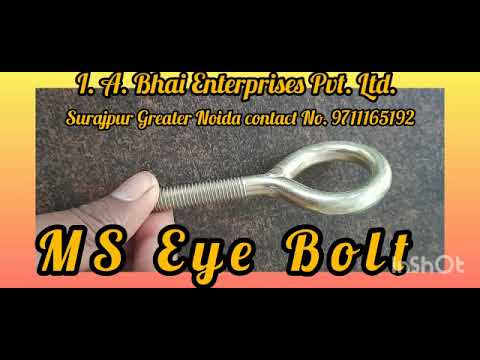 Silver hexagonal ms eye bolt, for industrial, mild steel
