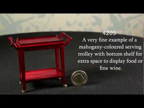 4205 Two-tiered serving trolley on wheeled castors