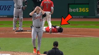 David Fry Carted Off After 99mph Fastball to the Face - Doctor Explains