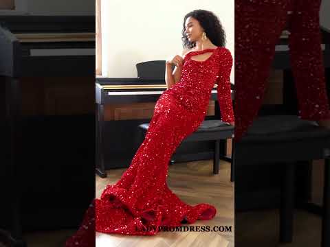 One Sleeve Sequins Mermaid Prom Dress 2024 Style from...