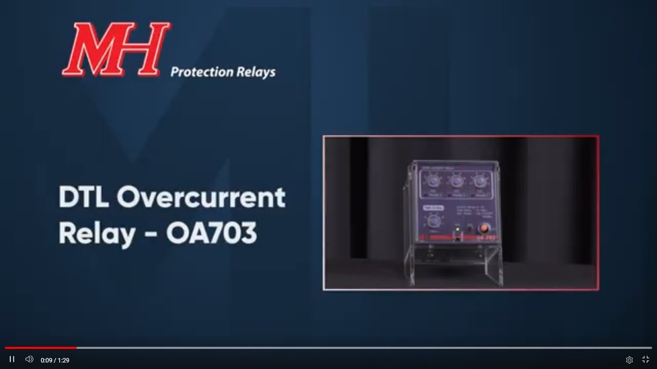 1/1 Overview of MH DTL Overcurrent Relay OA703