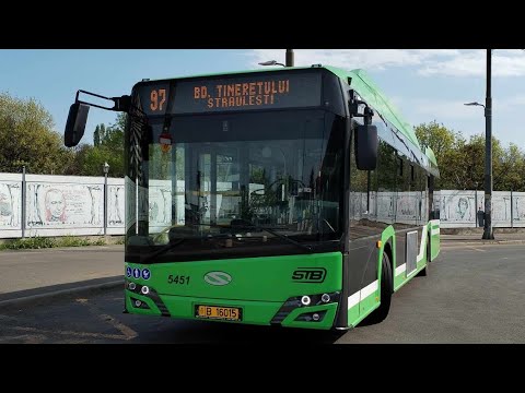 Cab View Linia 97 Solaris Trollino 12M București