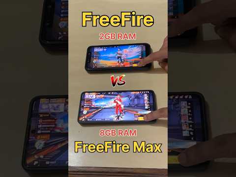 FreeFire😈 vs FreeFire Max💀 2GB RAM vs 8GB RAM - FREEFIRE SPEED TEST #freefire #shorts #freefiremax