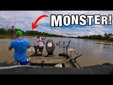 River Fishing for SURPRISE GIANTS in Ripping Current!!! (Almost Got Pulled IN!!)