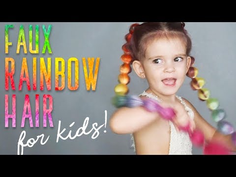 FAUX RAINBOW HAIR | Create easy crazy long colorful...