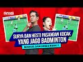 PASANGAN SURTI, SURYA DAN HESTI BERI PELAJARAN BADMINTON  KEPADA PASANGAN MARCEL DAN DINDA!!