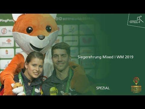 WM 2019: Siegerehrung Mixed mit Patrick Franziska & Petrissa Solja