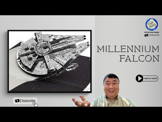 Vídeo relacionado con Hallmark Star Wars Halcón Milenario, tarjeta 3D y desplegable, para cualquier ocasión, cumpleaños, día del padre, Han Solo, temática espacial, plata