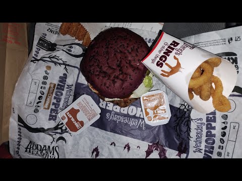 Wednesday Addams Whopper ' The Addams Family Meal ' @BURGERKING Thing Rings 🫨 No Morticians Shakes