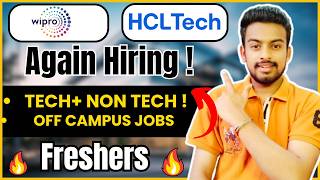 Wipro, HCLTECH New Hiring Again ! OFF Campus Drive For 2026, 2025, 2024 Batch | Fresher