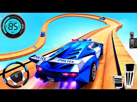 GT Police Car Mega Ramp Driving - Extreme Muscle Car Stunts Racing Simulator: Android GamePlay #2