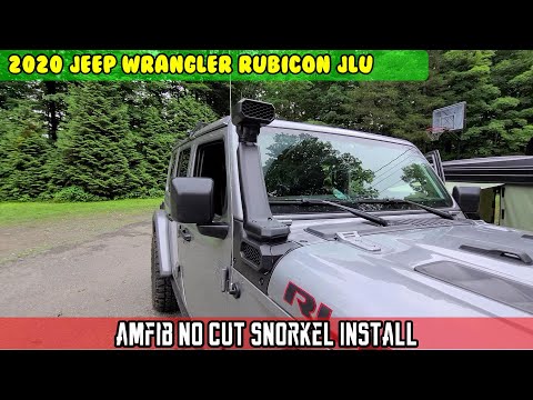 RUGGED RIDGE AMFIB low / high mount No Cut SNORKEL install on a 2020 Jeep Wrangler Rubicon