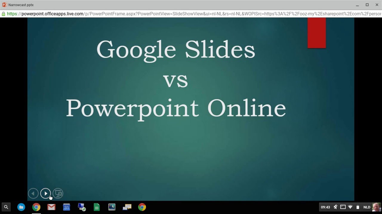 Google Slide vs Powerpoint Online on a Chromebook