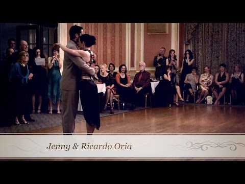  Jenny Oria  and  Ricardo Oria  are  dancing  to  "  Cuartito Azul  "  at  Hereford Spring Tango Festival  in  2015