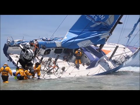 Dramatic footage of Team Vestas Wind's crash - Sailing dangers