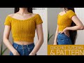 How to Crochet: Off the Shoulder Crop Top | Pattern & Tutorial DIY