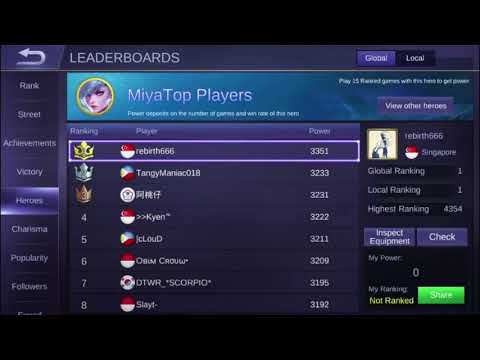 Miya New King, Turbo Butterfly [ Top 1 Global Miya ] Rebirth666 - Gameplay Mobile Legends