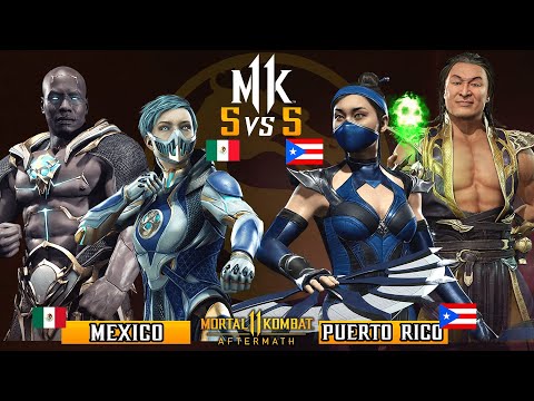 🏆 MÉXICO VS PUERTO RICO【5 Vs 5】 - MK11 - Ft. KaiserSama, Adriano, Shadow_X, Broseph,