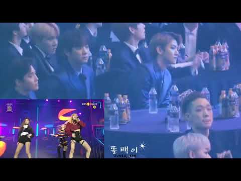 BTS,EXO,Bobby reaction to Blackpink in SMA