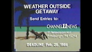 Pittsburgh Channel 11 Weather Outside Getaway Contest and PA Lottery Game 1986