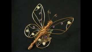 Butterfly On A Leaf #4 Wire Sculpture