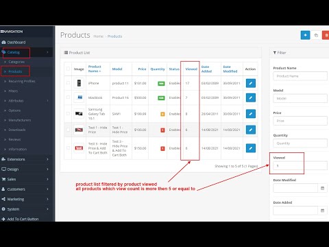 Admin Product Column+Filter+Sort By Date Added Modified Viewed - OpencartTools