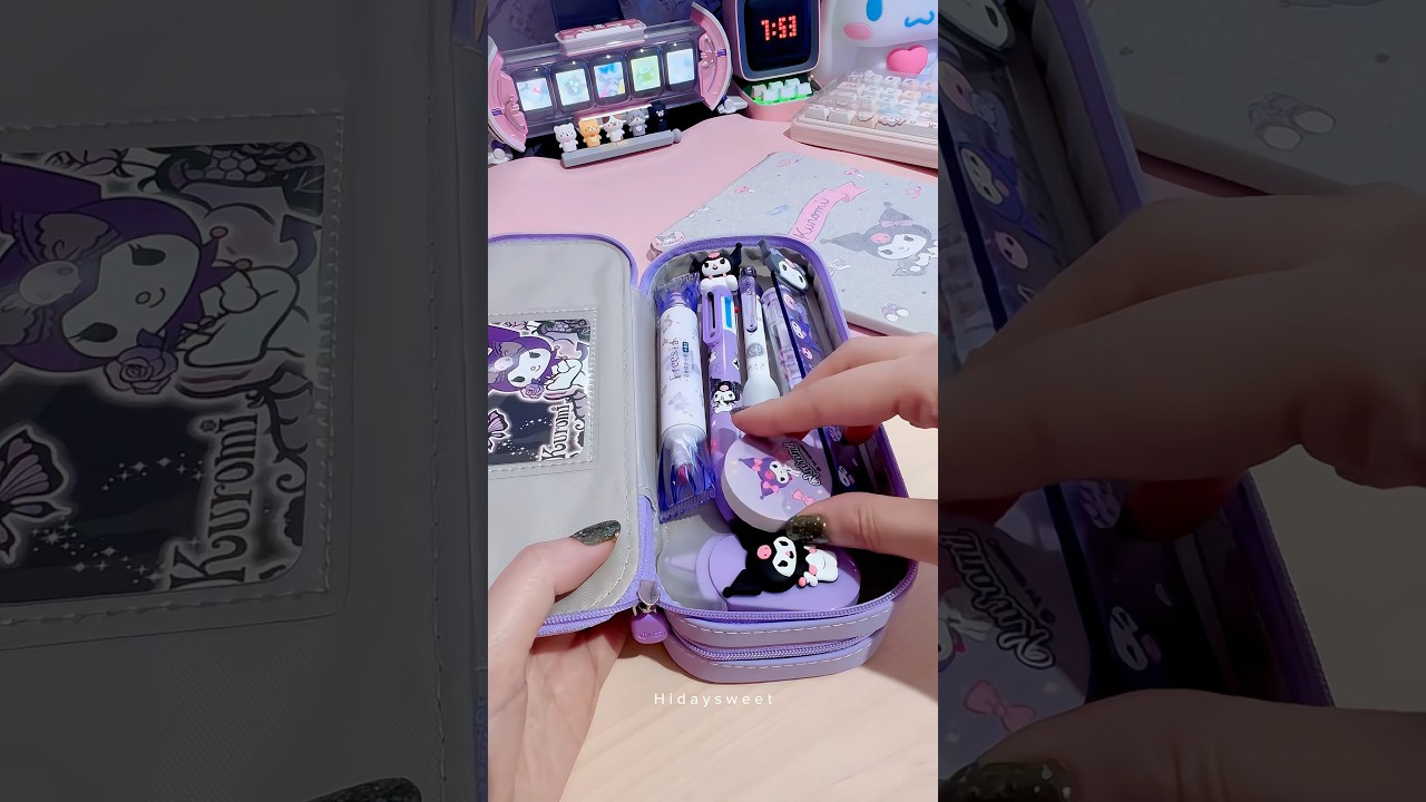 Filling my pencil case #kuromi #cute #sanrio #stationery