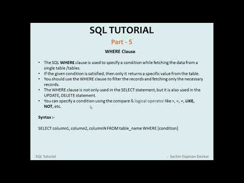 Sql Tutorial 5 Sql Select Statement With Where Clause
