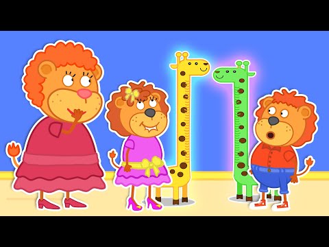 Lion Family 🍒 Growth Measurement | Cartoon for Kids