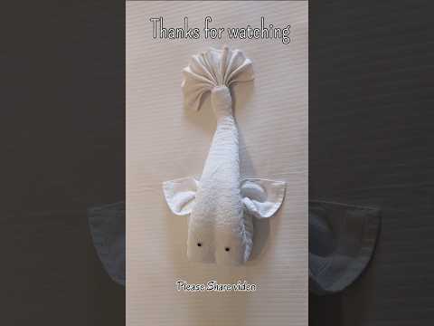 sharks towel art folding | towel art | how to make shark towel art | #mrgariya #towelart