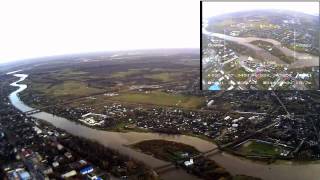 preview picture of video 'FPV cruise-flight on Х-5 wing above city Ostrov'