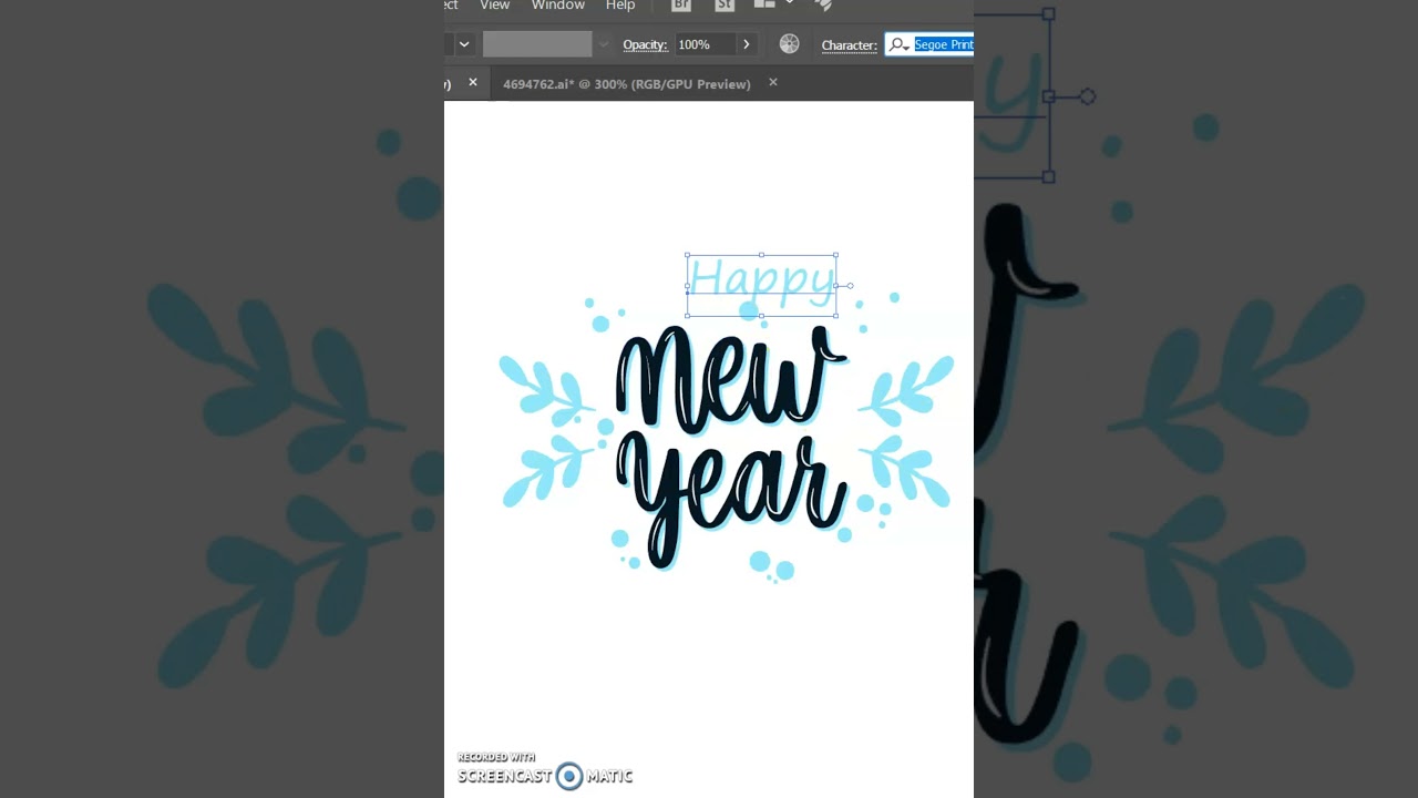 How to make a new year illustration 2021 in Adobe Illustrator?