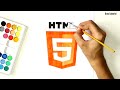 How to draw HTML logo | HTML