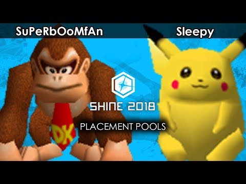 Smash 64:  PG | SuPeRbOoMfAn (Donkey Kong) V Sleepy (Pikachu)  - Shine 2018 Tournament