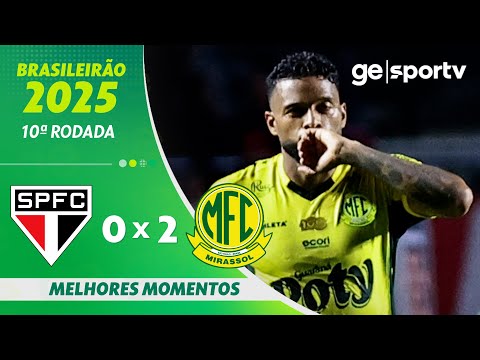 Gols e lances de São Paulo x Mirassol