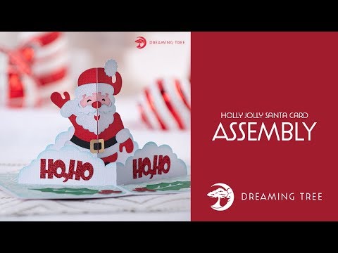 SVG File - Holly Jolly Santa Card - Assembly Tutorial (For Cricut, Silhouette, and ScanNCut)