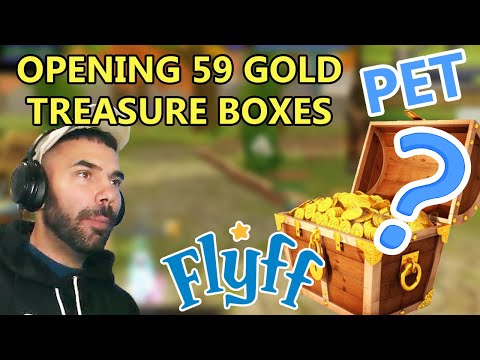 FLYFF - Opening 59 Gold Treasure Boxes - Which Pet Did I Get?!