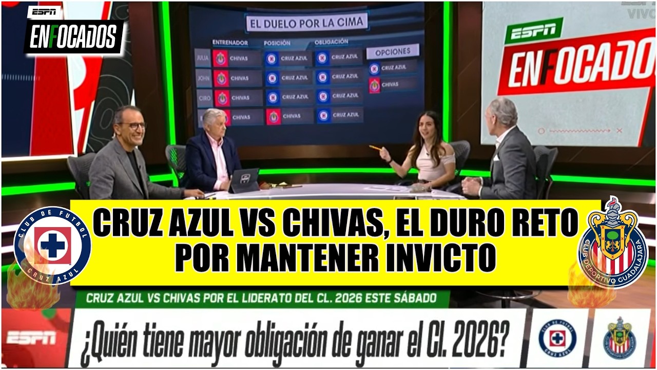 CHIVAS vs CRUZ AZUL, la dura pelea por liderato de LIGA MX ¿GUADALAJARA perderá invicto? | Enfocados