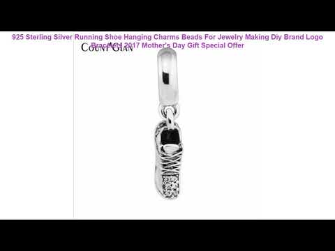 925 Sterling Silver Running Shoe Hanging Charms Beads For Jewelry Maki Video