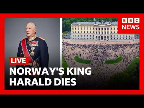 LIVE: Norway's King Harald V's coffin being moved from hospital to Royal Palace | BBC News
