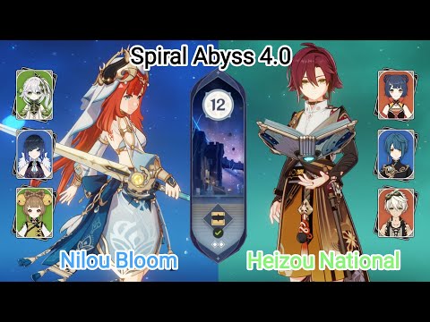 C0 Nilou Bloom & C5 Heizou National - Spiral Abyss 4.0 - Floor 12 9 star Genshin Impact