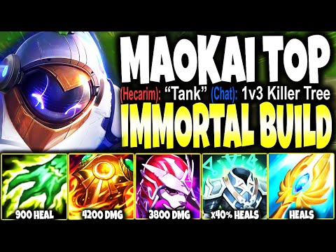 New Maokai Top the KING OF ALL IMMORTAL BUILDS ~ 8000+ 🔥 DMG & ∞ HEALS | LoL Top Maokai s12 Gameplay