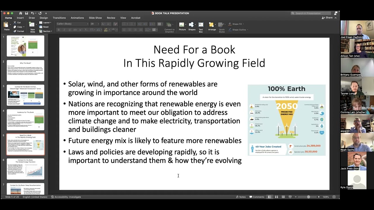 An Expert's Take on Renewable Energy Law - Prof. Joel Eisen, UR School of Law,  Wed April 13 2022