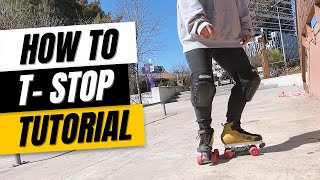 How to T-Stop Tutorial | Roller Skating Basics