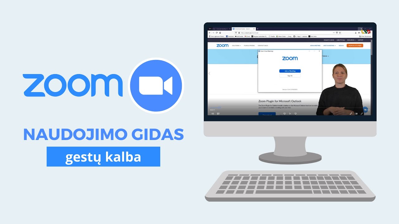 ZOOM naudojimo gidas gestų kalba