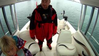 preview picture of video 'Aspen (6 yrs) Pilots Boat for First Time, Moss Landing Monterey Bay, California West Coast Fishing'